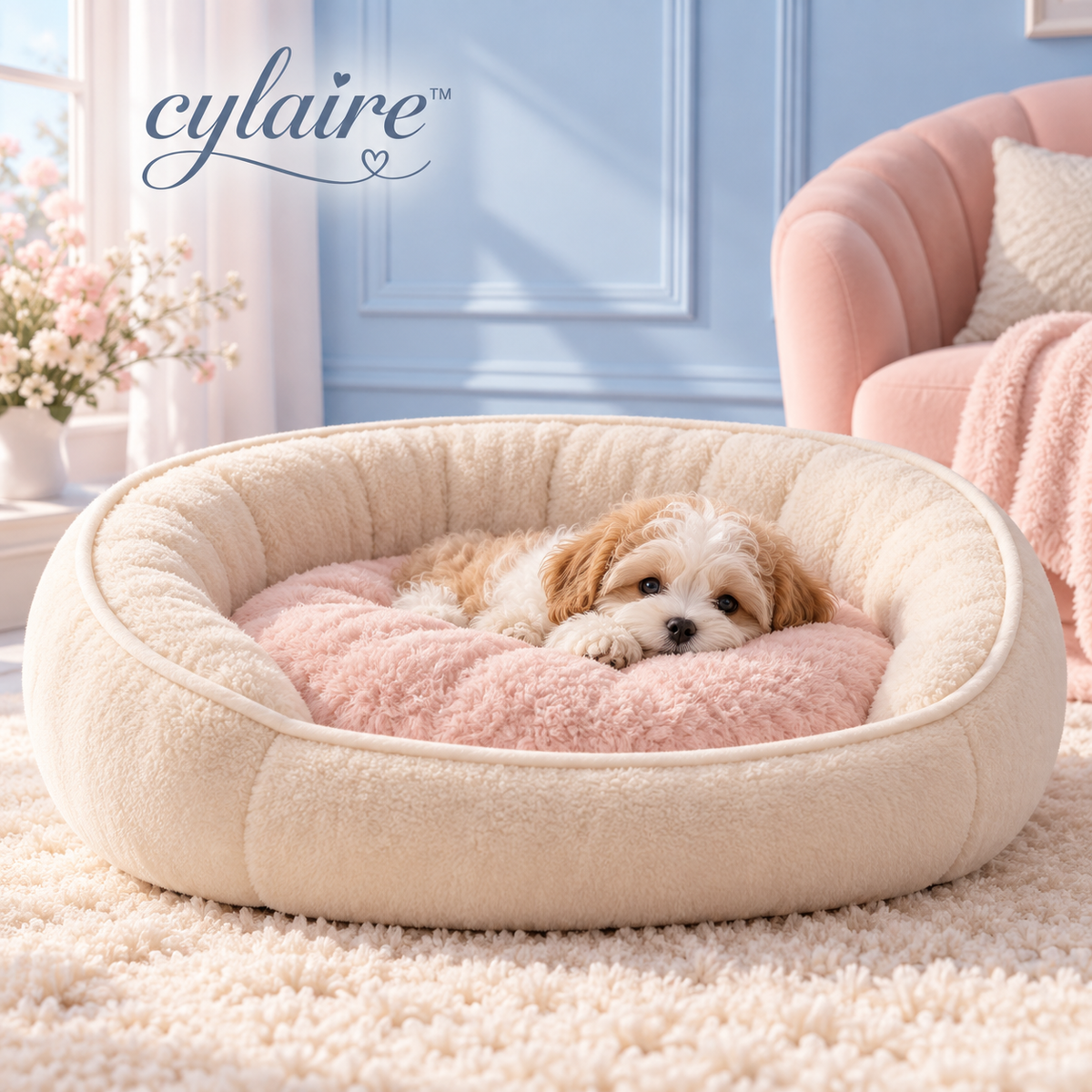 𝒄𝒚𝒍𝒂𝒊𝒓𝒆™ Plush Memory Foam Pet Bed