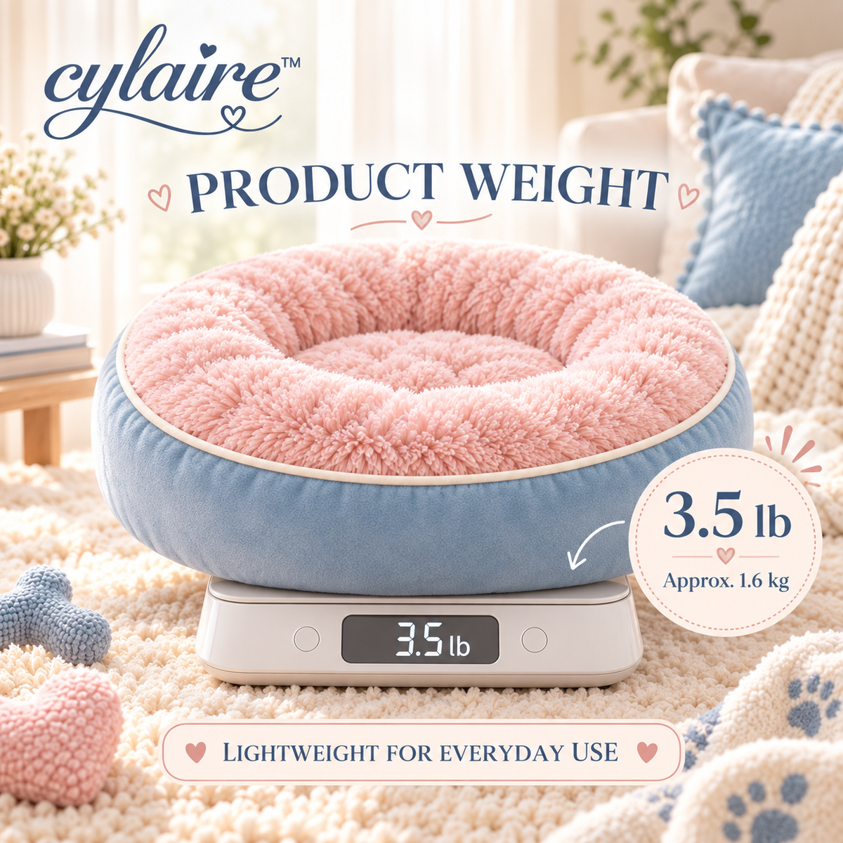 𝒄𝒚𝒍𝒂𝒊𝒓𝒆™ Calming Donut Pet Cushion