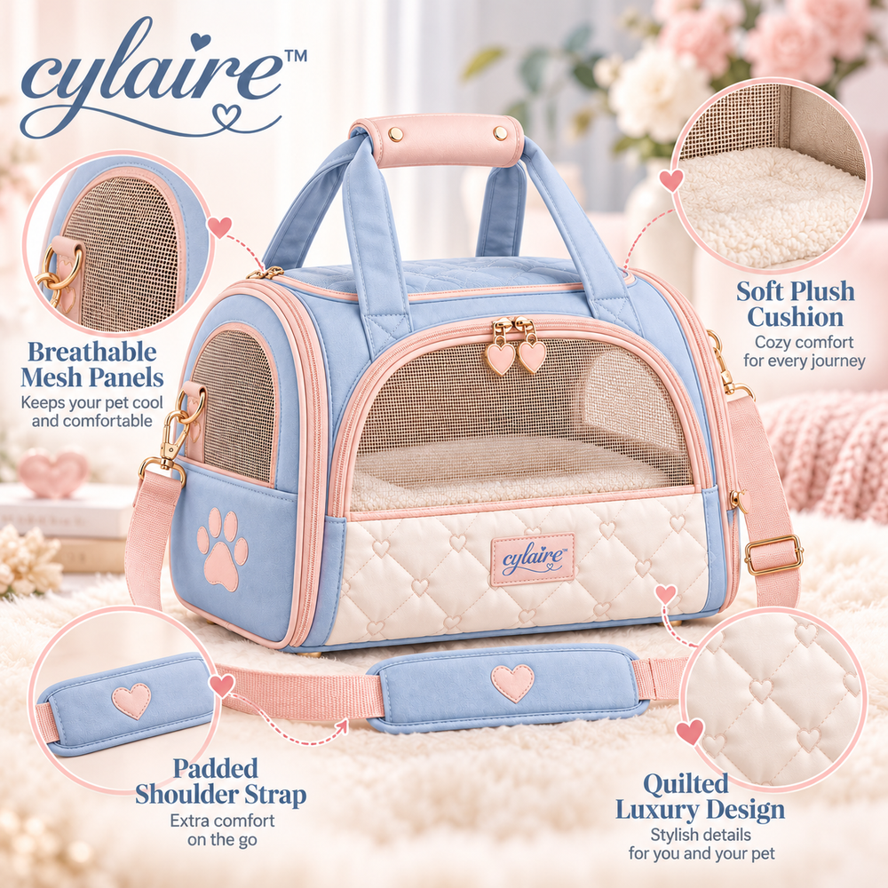 𝒄𝒚𝒍𝒂𝒊𝒓𝒆™ Luxury Pet Carrier Bag