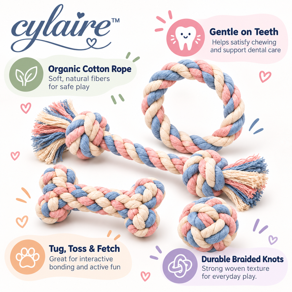 𝒄𝒚𝒍𝒂𝒊𝒓𝒆™ Organic Rope Toy Set